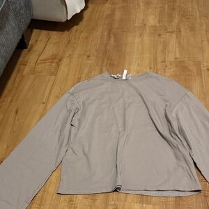 Casual Long Sleeve Top in Taupe